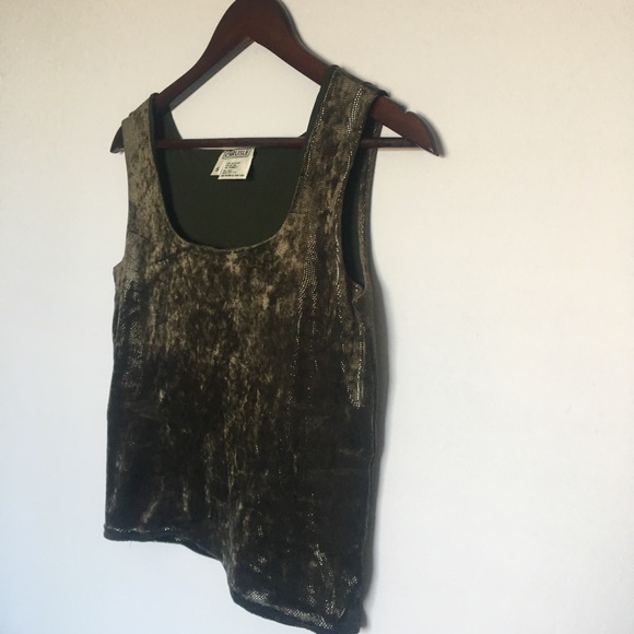 Carlisle Vintage Dark Olive Crop Tank Size Small - Picture 2 of 5